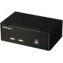 StarTech.com 2 Port VGA KVM Switch - Dual VGA - Hot-key & Audio Support - 1920x1200 KVM Switch - KVM Video Switch (SV231DVGAU2A),Black
