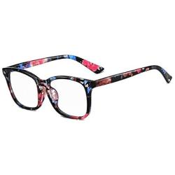 Maxjuli Blue Light Blocking Glasses,Computer Reading/Gaming/TV/Phones Glasses for Women Men(Flower Black)