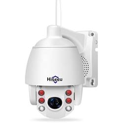 3MP HD Outdoor Wireless Security Camera,Pan Tilt Zoom (5X Digital) 2K,Two-Way Audio,IP66 Waterproof,Motion Detection,with Floodlights Color Night Vision,Compatible Hiseeu Wireless Camera System