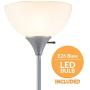 Newhouse Lighting NHFL-HE-SI Henry 71 inch Modern Standing Lamp, Torchiere Floor Bedrooms, Living Room, Office, Reading, Includes Free LED Light Bulb, Silver