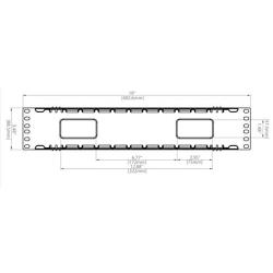 Raising Electronics 19 Inch 2U Rack Mount Cable Management Unit 12 Slots with Panel Plastic