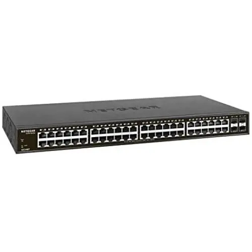 NETGEAR 52-Port Gigabit Ethernet Smart Switch (GS348T) - Managed with 4 x 1G SFP, Desktop/Rackmount, S350 Series