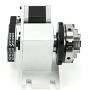Reducing Ratio 4:1 CNC 4th-axis A-axis Rotation-axis, 4 Jaw K12-65mm Chuck Tip Indexing Head with Nema17 2-Phase 4-Wire Stepper Motor + 54mm Tailstock for CNC Router Engraving Machine
