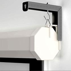 Universal Projector Screen L-Bracket Wall Hanging Mount 6 inch Adjustable Extension with Hook Manual, Spectrum and Perfect Screen Placement up to 66 lbs, 30kg (PSM001-B), Black