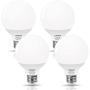 LOHAS LED G25 Globe Bulb 60W Equivalent, Bathroom Vanity Round LED Light Bulb 9W 800LM Warm White 2700K, E26 Base Make up Light, G25 Globe Light Bulbs Bathroom Kitchen for Decorative Light, 4 Pack
