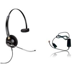 Plantronics HW510 Headset Bundle Mono Noise-Canceling and Inteli Cord, Compatible with Yealink, Polycom, Mitel, Cisco, Nortel, Shoretel Phones (HW510 Mono Headset Bundle)