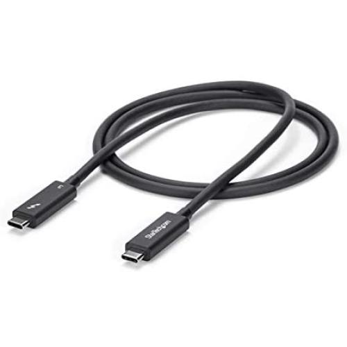 StarTech.com Active 40Gbps Thunderbolt 3 Cable - 3.3ft/1m - Black - 5k 60Hz/4k 60Hz - Certified TB3 Charger Cord w/ 100W Power Delivery (TBLT3MM1MA)