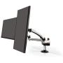 Ergotech Dual Freedom Arm, Includes Two Aluminum Articulating Arms, 8.4-17.8 lbs. Weight Capacity per Arm, Suitable for Monitors up to 27 inches, VESA Compatible 75×75, 100×100, Silver