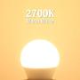 Hansang A15 LED Bulb Light 6 Watt (60w Equivalent),E26 Base,G45 Bulb,Ra83 600lm 2700K Warm White 120V for Ceiling Droplight,House Lighting No Dimmable 6 Pack