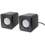 Manhattan USB Powered Stereo Speaker System - Small Size - with Volume Control & 3.5 mm Audio Plug to Connect to Laptop, Notebook, Desktop, Computer - Black, 161435