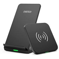 CHOETECH Wireless Charger (2 Pack),Qi-Certified 10W Max Fast Wireless Charging Pad Stand Bundle Compatible with iPhone 12/12 Pro/SE /11/11 Pro/11Pro Max/XS, Galaxy S20+/S10/Note 10, AirPods Pro