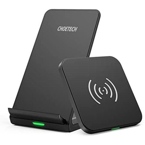 CHOETECH Wireless Charger (2 Pack),Qi-Certified 10W Max Fast Wireless Charging Pad Stand Bundle Compatible with iPhone 12/12 Pro/SE /11/11 Pro/11Pro Max/XS, Galaxy S20+/S10/Note 10, AirPods Pro