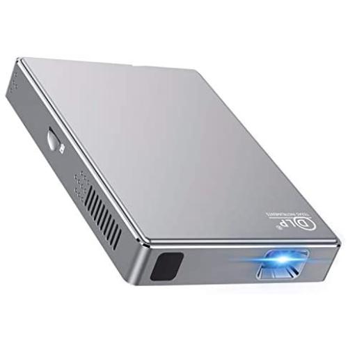 PTVDISPLAY Mini Video hd Projector-Portable Movie Phone dlp Projector, Support WiFi, Bluetooth, with HDMI in/USB/SD Slot.