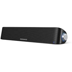 TaoTronics Computer Speaker, Bluetooth 5.0 Wireless PC Soundbar, Stereo USB Powered Sound Bar Speaker for Computer Laptop Smartphone Tablet Game Console, Aux Connection, Black