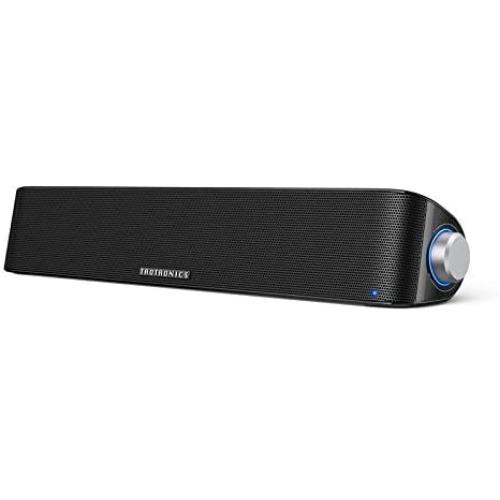 TaoTronics Computer Speaker, Bluetooth 5.0 Wireless PC Soundbar, Stereo USB Powered Sound Bar Speaker for Computer Laptop Smartphone Tablet Game Console, Aux Connection, Black