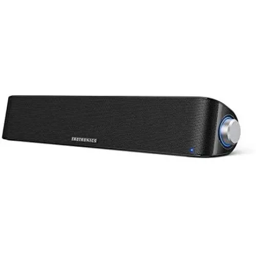 TaoTronics Computer Speaker, Bluetooth 5.0 Wireless PC Soundbar, Stereo USB Powered Sound Bar Speaker for Computer Laptop Smartphone Tablet Game Console, Aux Connection, Black