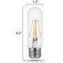 Feit Electric BPT1040/927CA/RP/6 4.5W 40W Equivalent Dimmable 410 Lumens LED T10 Light Bulb, 4.3''H x 1.2''W, 2700K (Soft White), 6 Piece