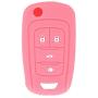 LemSa 2 Pack Keyless Entry Remote Car Flip Key Fob Outer Shell Cover Soft Rubber Silicone Protector Keyless Jacket Case for Chevrolet Camaro Cruze Chevy Equinox Sonic Terrain Key Fob, Black/Pink