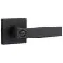 Amazon Basics Contemporary Stamford Door Lever with Lock, Entry, Matte Black