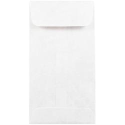 JAM PAPER #7 Coin Tyvek Tear-Proof Open End Envelopes - 3 1/2 x 6 1/2 - White - 50/Pack