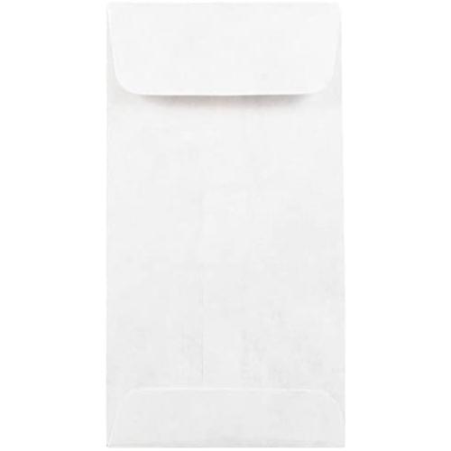 JAM PAPER #7 Coin Tyvek Tear-Proof Open End Envelopes - 3 1/2 x 6 1/2 - White - 50/Pack