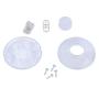 UL Listed Foot Switch Floor Foot Inline Pedal Push Switch, Round Lamp Light Foot Control Footswitch AC 100-250V, Step On Switches for Light Lamp On-Off Control (Transparent)