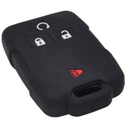 LemSa 2Pcs Rubber Silicone Remote Smart Key Fob Case Cover Protector Holder Shell for Chevrolet Silverado Colorado 2017 2018 M3N32337100 13577770 13577771 GMC Sierra Yukon Cadillac, Black Purple