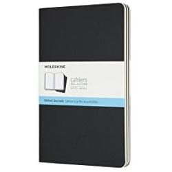 Moleskine Cahier Journal, Soft Cover, Large (5'' x 8.25'') Dotted, Black, 80 Pages (Set of 3)
