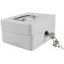 Oumij Cash Box with Combination Lock Safe Metal Money Box for Security Lock Box Digital Safe-Electronic Steel for Home, Business or Travel(White)