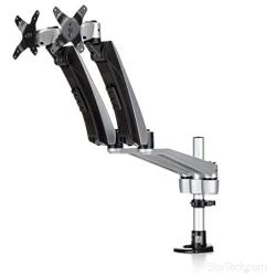 StarTech.com Desk Mount Dual Monitor Arm - Articulating - Supports VESA Monitors 12 to 30 - Adjustable - Grommet/Desk Mount - Premium - Silver (ARMDUAL30)