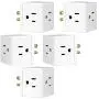 GE 3 Plug, 5 Pack, Wall Tap, Adapter, Grounded Outlet, Access Design, Indoor Use Only, Ul Listed, White, 41870