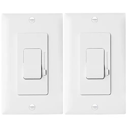 ENERLITES Slide Dimmer Decorator Switch and Wall Plate, On/Off Rocker, Single-Pole or 3 Way, Neutral Wire NOT Required, for Dimmable 150W LED/CFL, 700W Incandescent Halogen, 51300-W, White 2 Pack ENERLITES Slide Dimmer Decorator Switch and Wall Plate, On/Off Rocker, Single-Pole or 3 Way, Neutral Wire NOT Required, for Dimmable 150W LED/CFL, 700W Incandescent Halogen, 51300-W, White 2 Pack