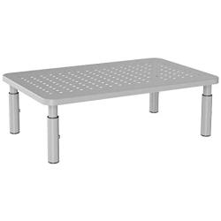 WALI Monitor Stand Riser for Computer, Laptop, Printer, Notebook and All Flat Screen Display with Vented Metal Platform and 3 Height Adjustable Underneath Storage (STT003S), Silver, 1 Pack