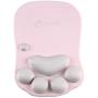 Cat Paw Mouse Pad with Wrist Support Soft Silicone Wrist Rests Wrist Cushion Comfort Mouse Pad Computer Mouse Mat Desk Decor Green(10.7x7.8x0.9) (Pink)