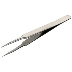 Utoolmart ST-14 Stainless Steel Micro-magnetic Pointed Tip Tweezer Silver Tone with Card Bag 1 pcs