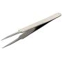 Utoolmart ST-14 Stainless Steel Micro-magnetic Pointed Tip Tweezer Silver Tone with Card Bag 1 pcs