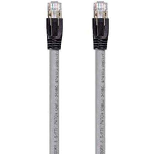 Monoprice Cat8 Ethernet Network Cable - 0.5 feet - Gray | 2GHz, 40G, 24AWG, S/FTP - Entegrade Series