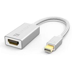 Mini DisplayPort to HDMI Adapter [Super Slim, Aluminum Shell, Nylon Braided] - iVanky Thunderbolt to HDMI Adapter for MacBook Air/Pro, Microsoft Surface Pro/Dock, Monitor, Projector and More - Silver