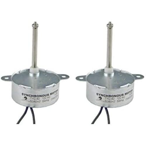 CHANCS Synchronous Motor TYC-40 AC 12V 5RPM Shaft Length 4.6cm for Fiber Optic Christmas Ornament (2PCS)