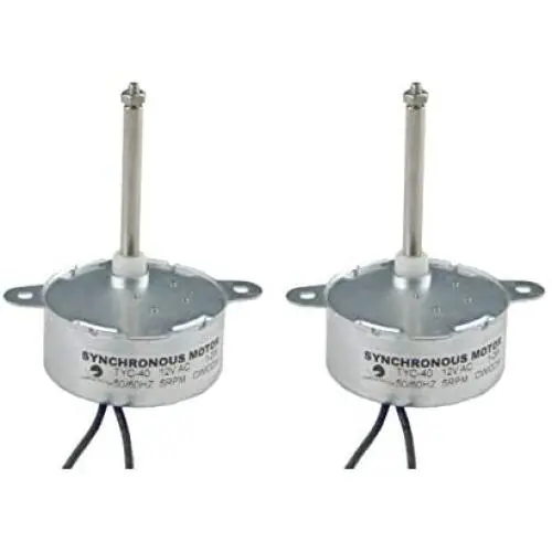 CHANCS Synchronous Motor TYC-40 AC 12V 5RPM Shaft Length 4.6cm for Fiber Optic Christmas Ornament (2PCS)