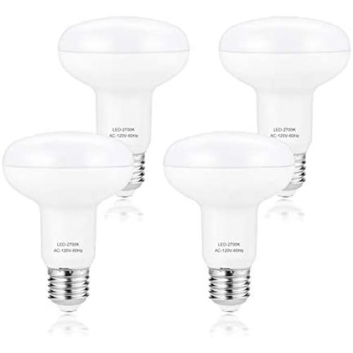 Flood Light Bulb, E26 Base, BR25 LED Bulb for Indoor/Outdoor Downlight Recessed Can Light, Dimmable, 9W=75W, 2700K Warm White Bulb, 900LM, 4-Pack