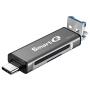 SmartQ C350 USB C sd Card Reader and USB 3.0 Super Speed Memory Card Adapter for MicroSDXC and SDHC Card, SD, SDXC, SDHC, SD Cards, Works for Windows, Mac OS X, Android Devices, OTG Adapter