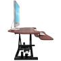 VersaDesk USA Manufactured | Power Pro Corner - 36'' Electric Height-Adjustable Standing Desk Riser | Sit to Stand Desktop with Keyboard and Mouse Tray + USB Charging Port - Cherry