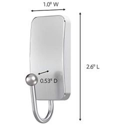 Command Bath Hook, Small, Satin Nickel, 1-Hook, 2-Small Water-Resistant Strips (BATH33-SN-ES), Organize Damage-Free