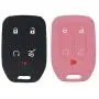 LemSa 2Pcs Keyless Entry Remote Car Smart Key Fob Outer Shell Cover Soft Rubber Protective Case for GMC Acadia Terrain Yukon Chevrolet Suburban Tahoe HYQ1AA 13584502 1551A-AA, Black Pink LemSa 2Pcs Keyless Entry Remote Car Smart Key Fob Outer Shell Cover Soft Rubber Protective Case for GMC Acadia Terrain Yukon Chevrolet Suburban Tahoe HYQ1AA 13584502 1551A-AA, Black Pink