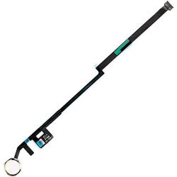 Home Button Replacement for iPad 7 7th Gen 10.2'' 2019 (A2197 A2198 A2200),iPad 8 8th Gen 10.2'' 2020 (A2270 A2428 A2429 A2430) Incl Flex Cable Connector (White Gold Ring)