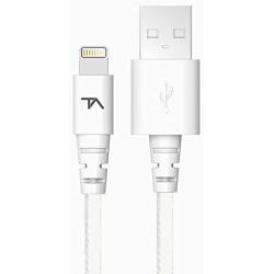 Tech Armor Apple MFi Certified Lightning Cable to USB A - 6FT White - Tough-Braided Extra-Strong Jacket - Sync/Charge iPhone & iPad
