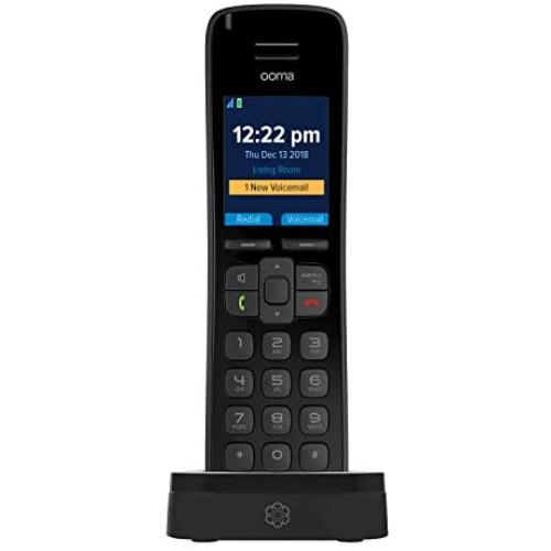 Ooma HD3 Handset cordless phone with picture caller-ID and HD voice quality, Works with Ooma Telo VoIP free Internet home phone service.