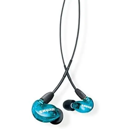 Shure SE215SPE Professional Sound Isolating Earphones with Single Dynamic MicroDriver, Secure In-Ear Fit - Blue