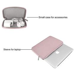 MOSISO Laptop Sleeve Only Compatible with MacBook 12 inch A1534 with Retina Display 2017/2016/2015 Release, Water Repellent Neoprene Bag with Small Case, Baby Pink